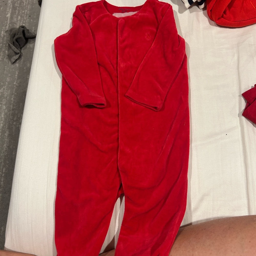 Ralph Lauren Vibrant Red Kids Footie